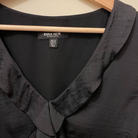 Evernew Black Satin Blouse (8) - Picture 2 of 3